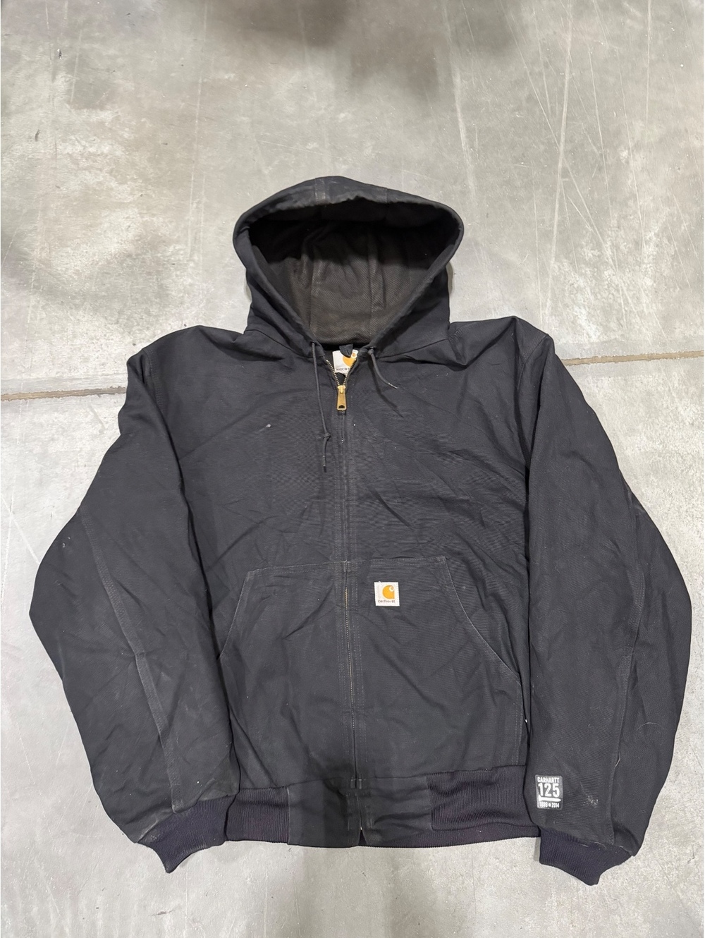 Vintage Carhartt Hooded Active Jacket Black Size Men's 2XL Made in USA